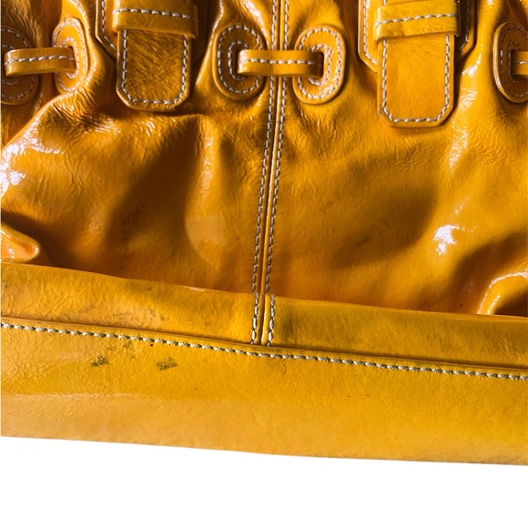 Dooney & Bourke Yellow Leather Tote Bag - Picture 3 of 5